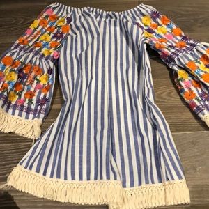 Zelzara off shoulder embroidered dress